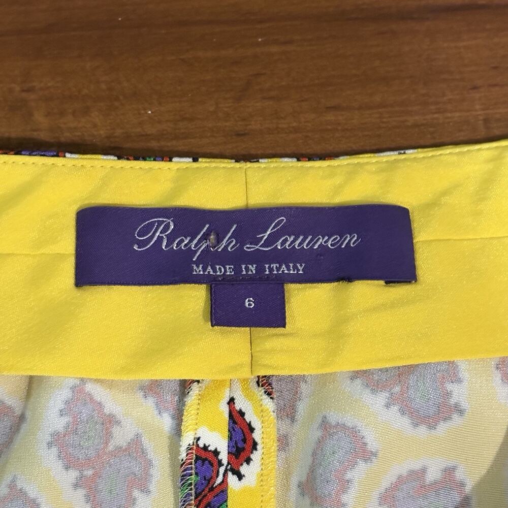 Ralph Lauren Collection Simone Pleated Mulberry Silk Pants 6 Yellow Purple Label - Picture 5 of 11